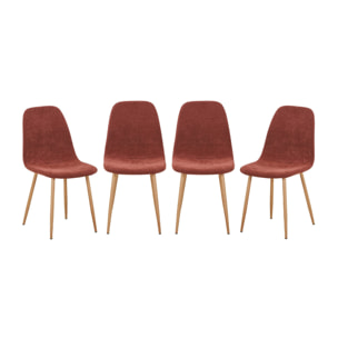 Chaise décor bois et tissu (lot de 4) VERA