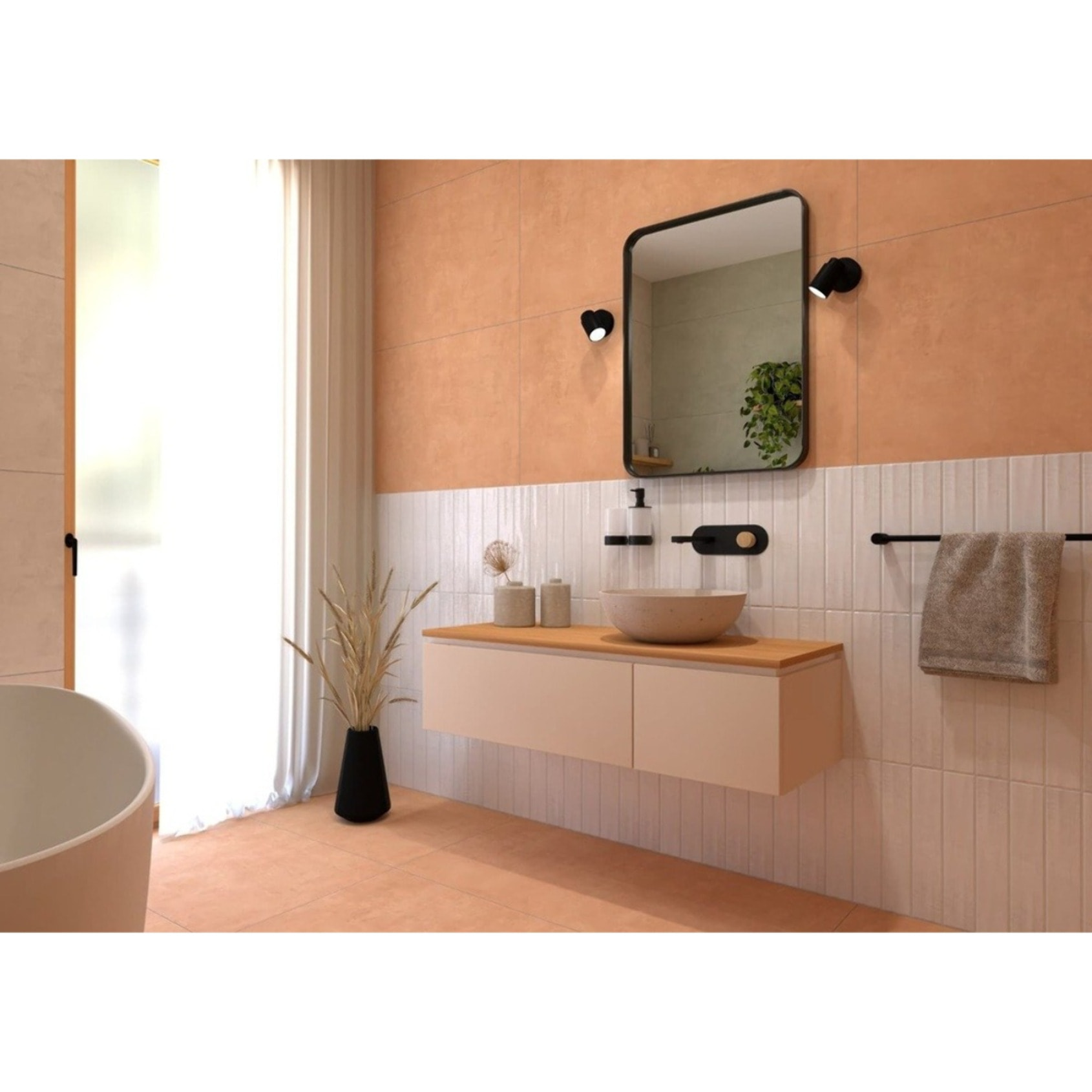 SAT Cemento lavabo 42x42 cm sable mat sans trou pour mélangeur, sans trop-plein CEM4242P