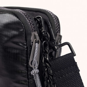 Bolso Bandolera Doble en Poliamida Reciclada DEEP RECYCLED CROSSBODY DOUBLE BLACK