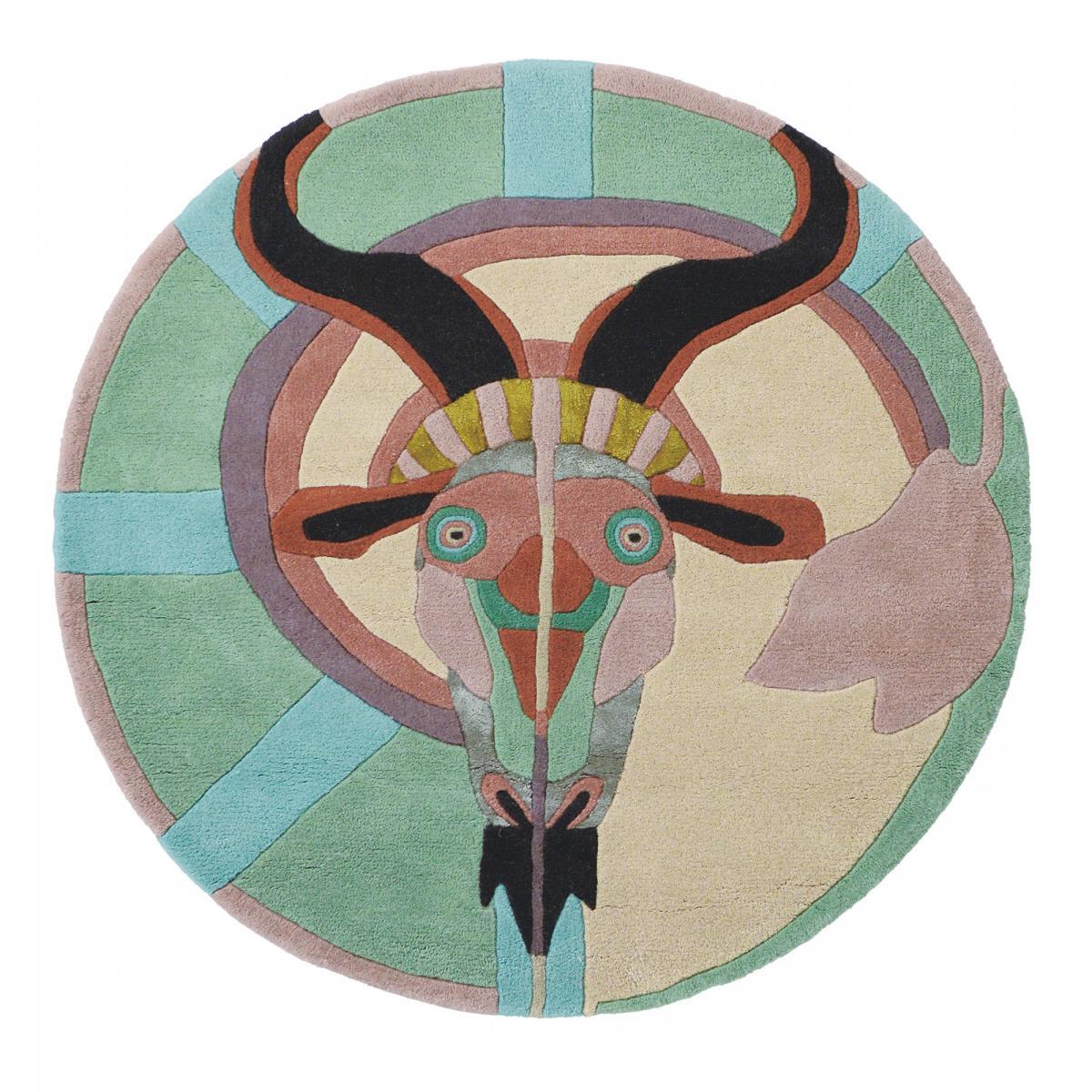 Tapis salon et chambre fait à la main en laine motif fresque LUNICIA