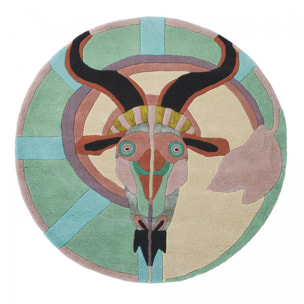 Tapis salon et chambre fait à la main en laine motif fresque LUNICIA