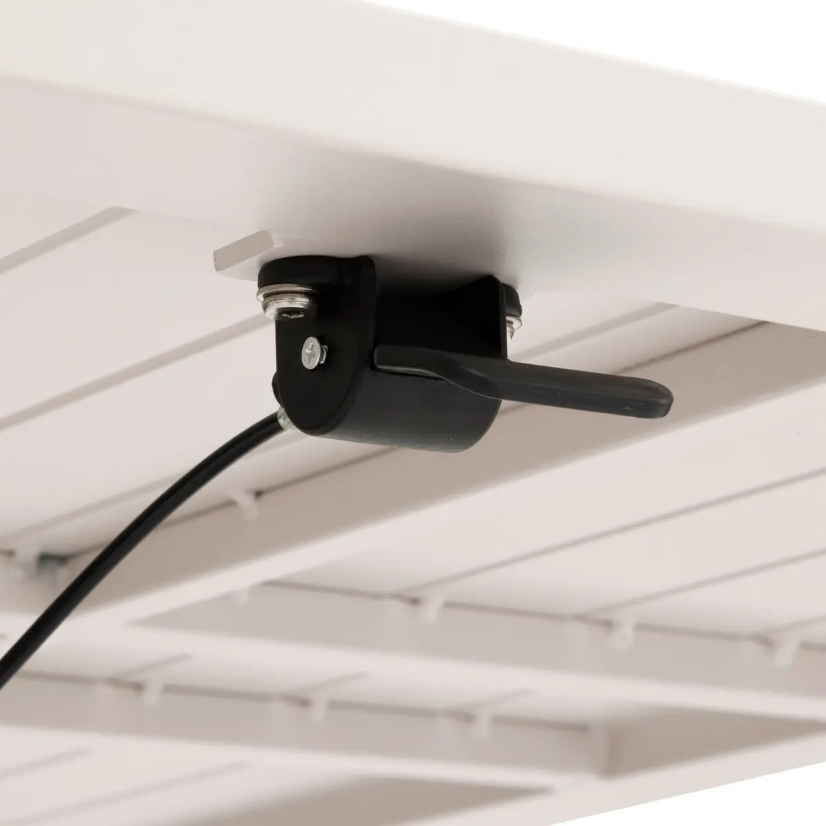 Table de jardin relevable carrée "Salimia" avoine 110 x 110 x 69cm en aluminium