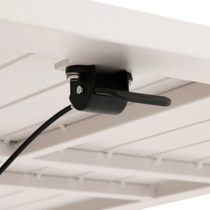 Table de jardin relevable carrée "Salimia" avoine 110 x 110 x 69cm en aluminium