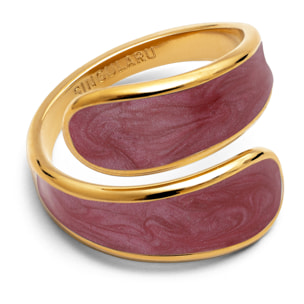 Anillo Abbraccio Granate Acero baño Oro