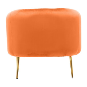 Poltrona in velluto a costine arancio