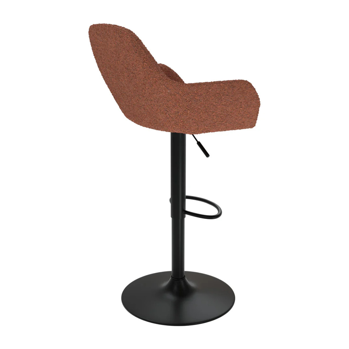 Lot de 2 chaises de bar effet laine bouclette rouge brique 63/83 cm - Adam