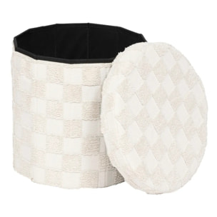 Pouf pliant "Pasti" blanc D38x38cm