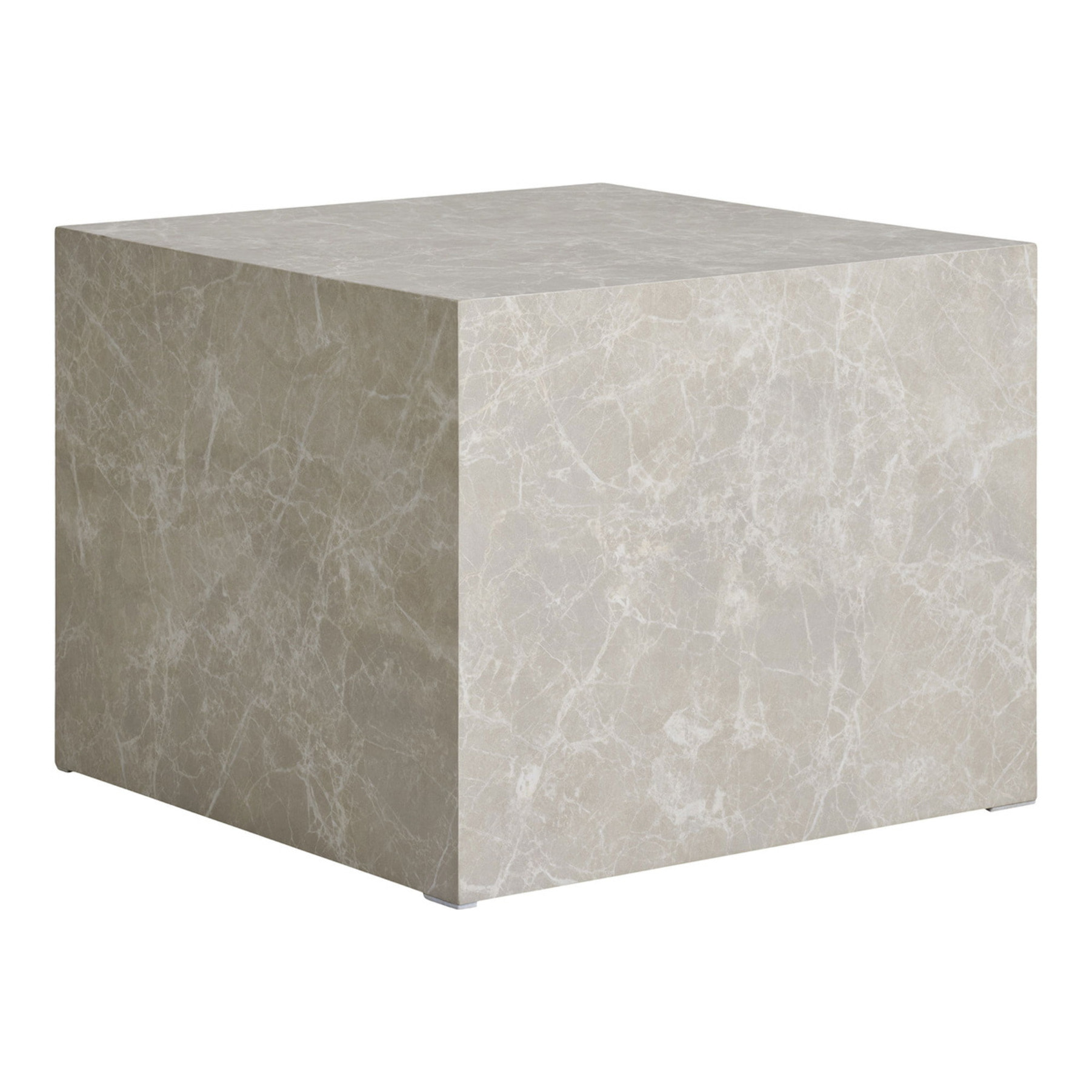 Tavolini da Caffè Prague Effetto Marmo Beige — Set di 2, Ø40×36 e Ø50×40 cm