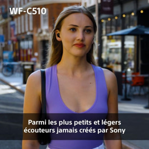 Ecouteurs SONY WF-C510 noirs - Bluetooth, sans fil, intra-auriculaires, autonomie 22h, résistance pluie et sueur