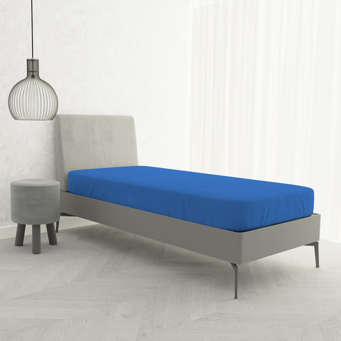 LENZUOLO SOTTO CON ANGOLI MAX COLOR, 100% COTONE MADE IN ITALY - SINGOLO