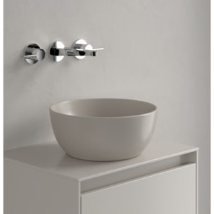 Vasque ronde à poser Artis 32,5cm + bonde à écoulement libre Amande