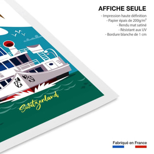 Poster de le lac leman Affiche seule