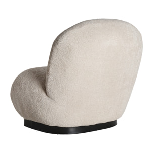 Sillón de algodón bouclé en color blanco