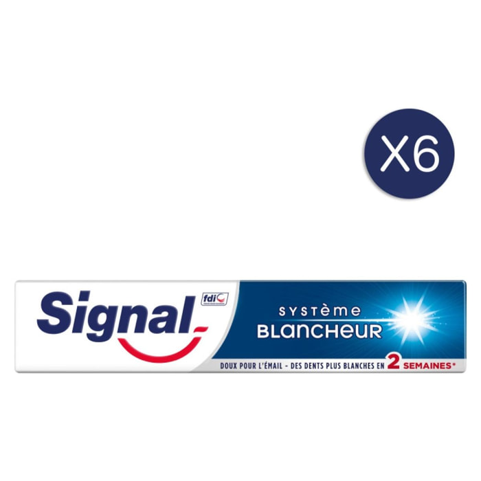 6 Dentifrices Signal Système Blancheur (Lot de 6 x 75ml)