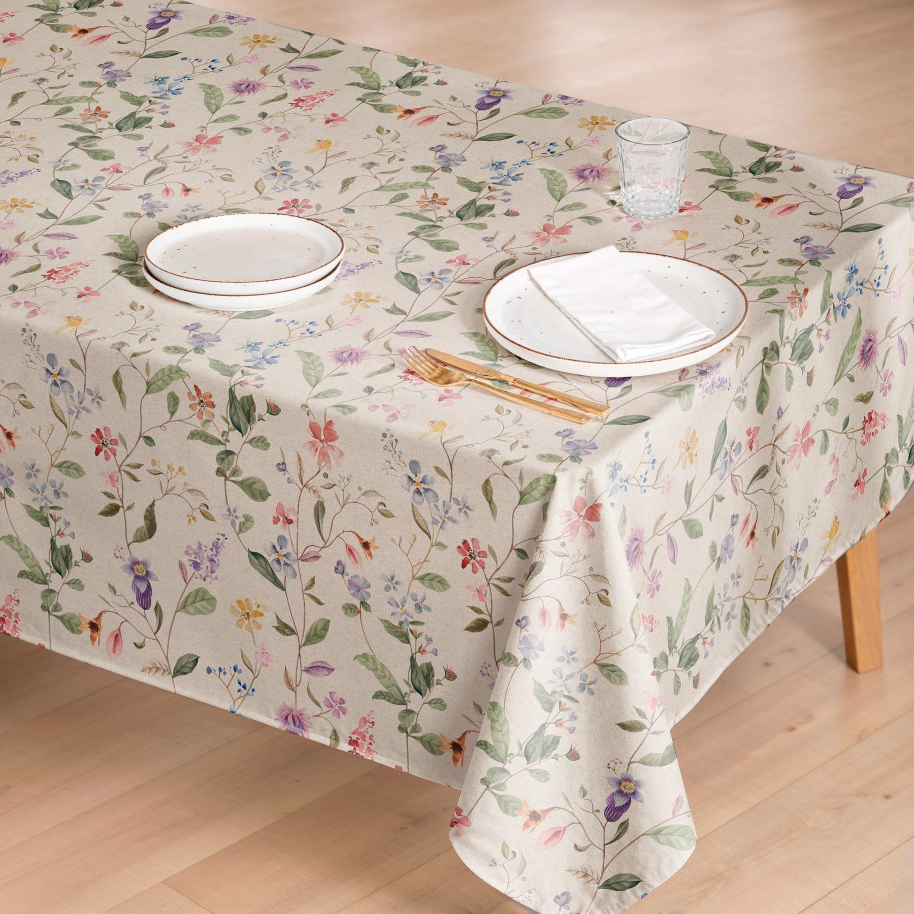 Nappe anti-taches PEONIA MULTICOLORE - en 100 % coton