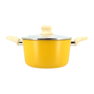 Faitout en revêtement céramique 20cm jaune - tous feux COLORAMA