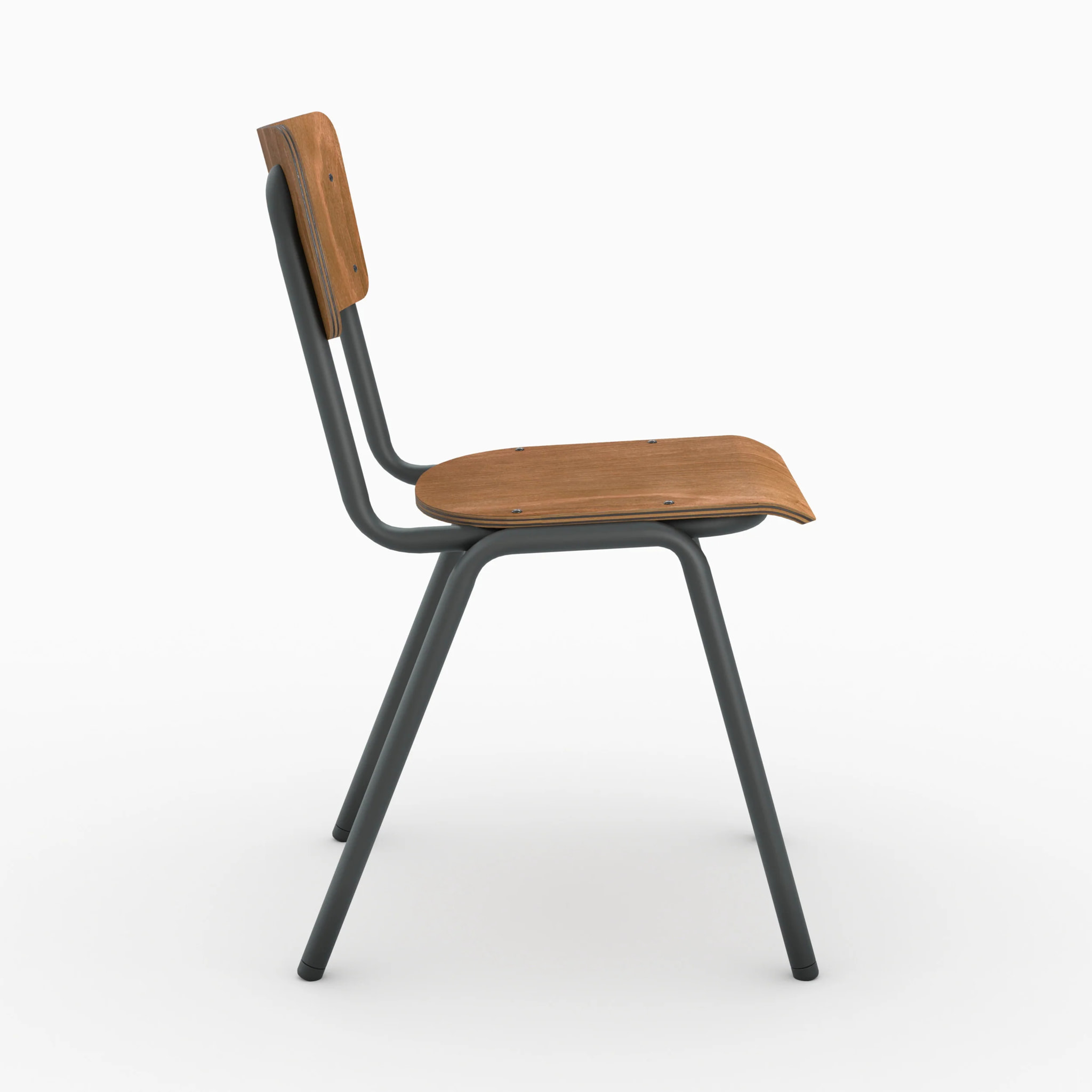 Lot de 2 chaises écolier empilables en bois foncé - Clem