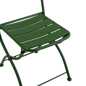Sedia Rovigo Vacchetti in metallo pieghevole verde cm44x53h45/86