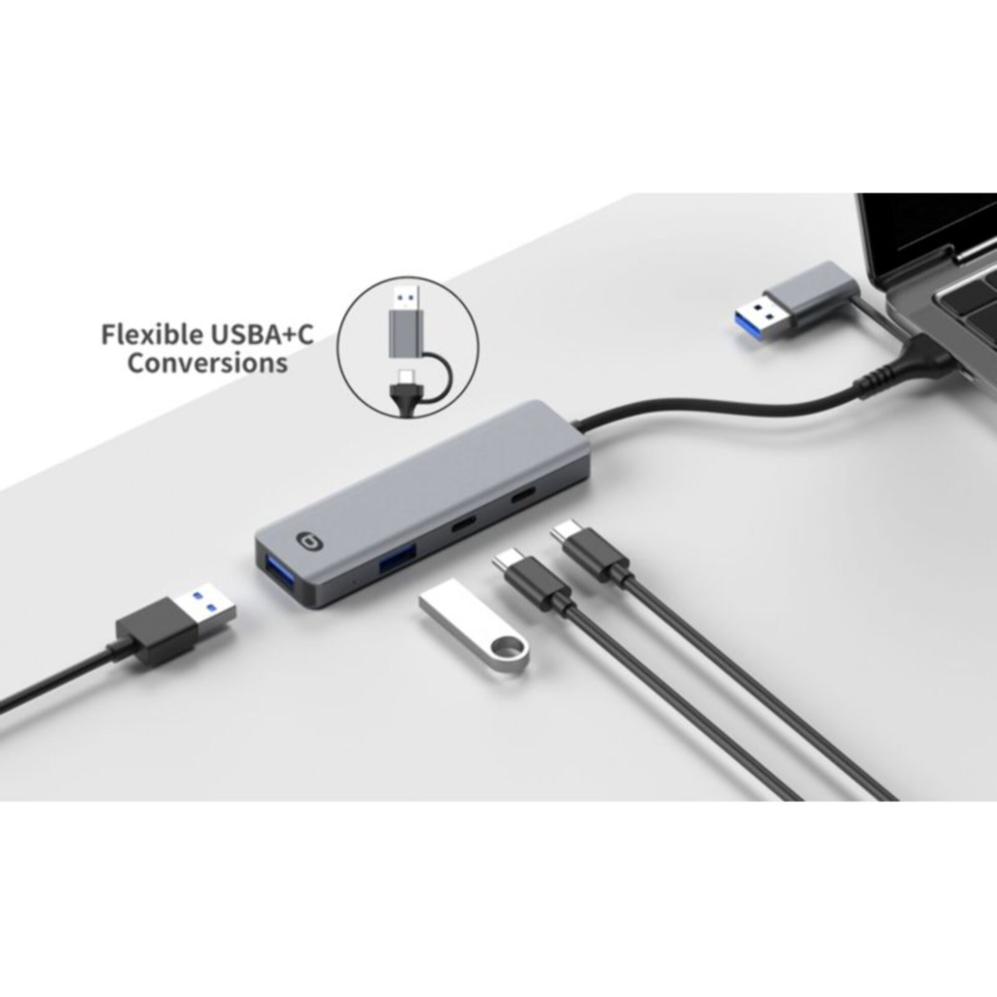 Hub ESSENTIELB 4 en 1 x2 USB-A + x2 USB-C