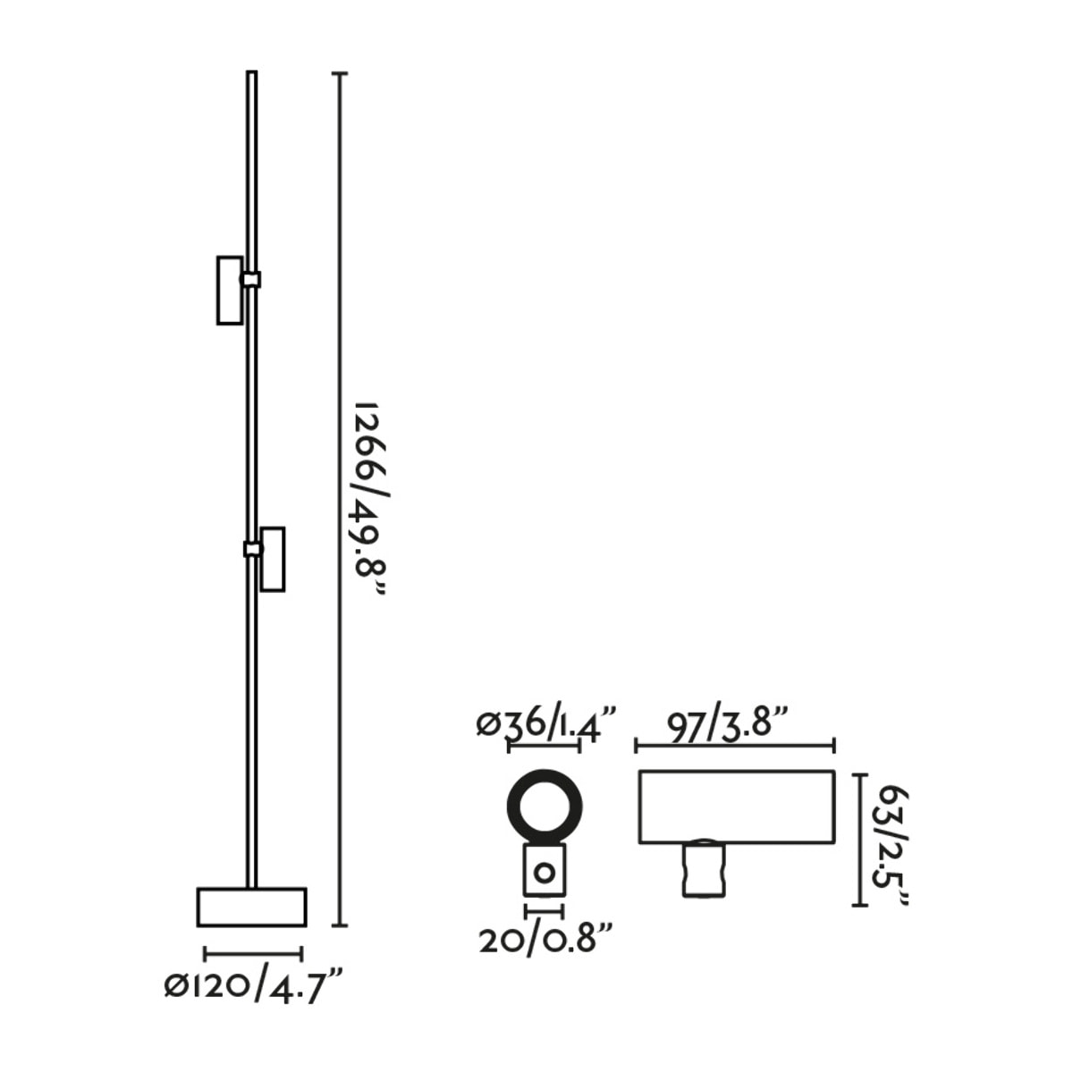CLAP 1266 Lampe balise noire 2x6W 3000K 38º
