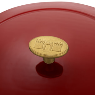 Cocotte en fonte 37 cm, Ovale, Rouge