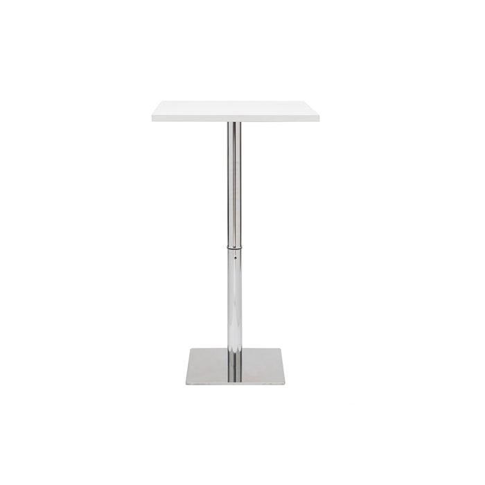 Table de bar design carrée blanche L60 cm JACK