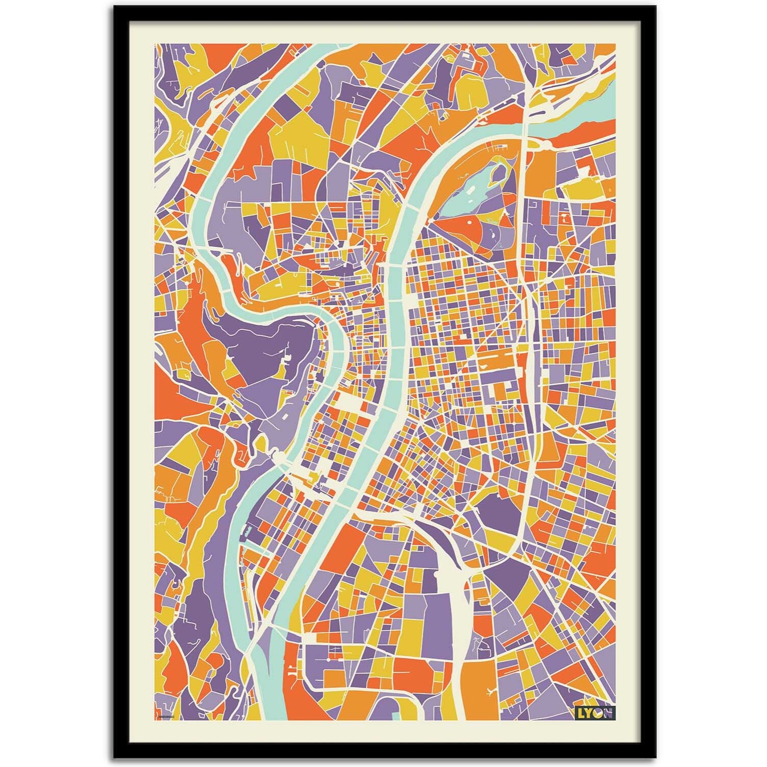 Affiche - Lyon Rainbow map - Muzungu