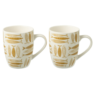 J-Line tasse - céramique - brun - boîte de 2