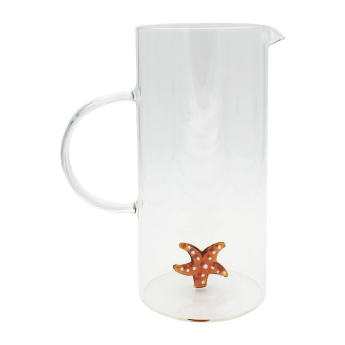 Carafe étoile de mer en verre, Ambre