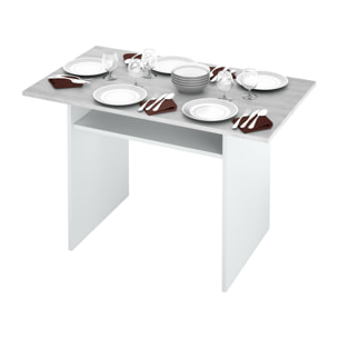 Tavolo Consolle Allungabile A Libro Bilbao 35-70 Cm Tavolo Salvaspazio Multiposizione Design Moderno Elegante Casa Ufficio Bianco E Grigio Cemento