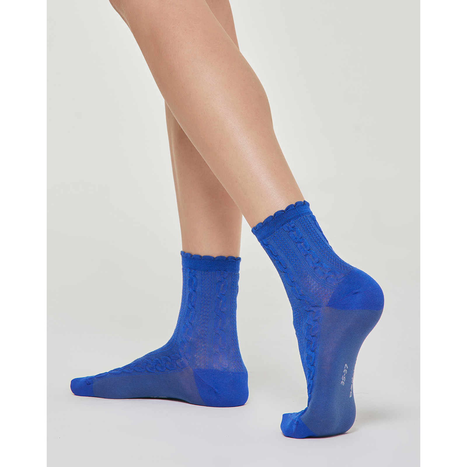 CALZINO COTONE ADELE CON DECORAZIONE TRECCE