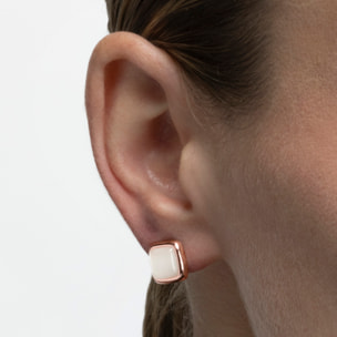 Pendientes de Ojo de Gato acabados en oro rosa de 18K
