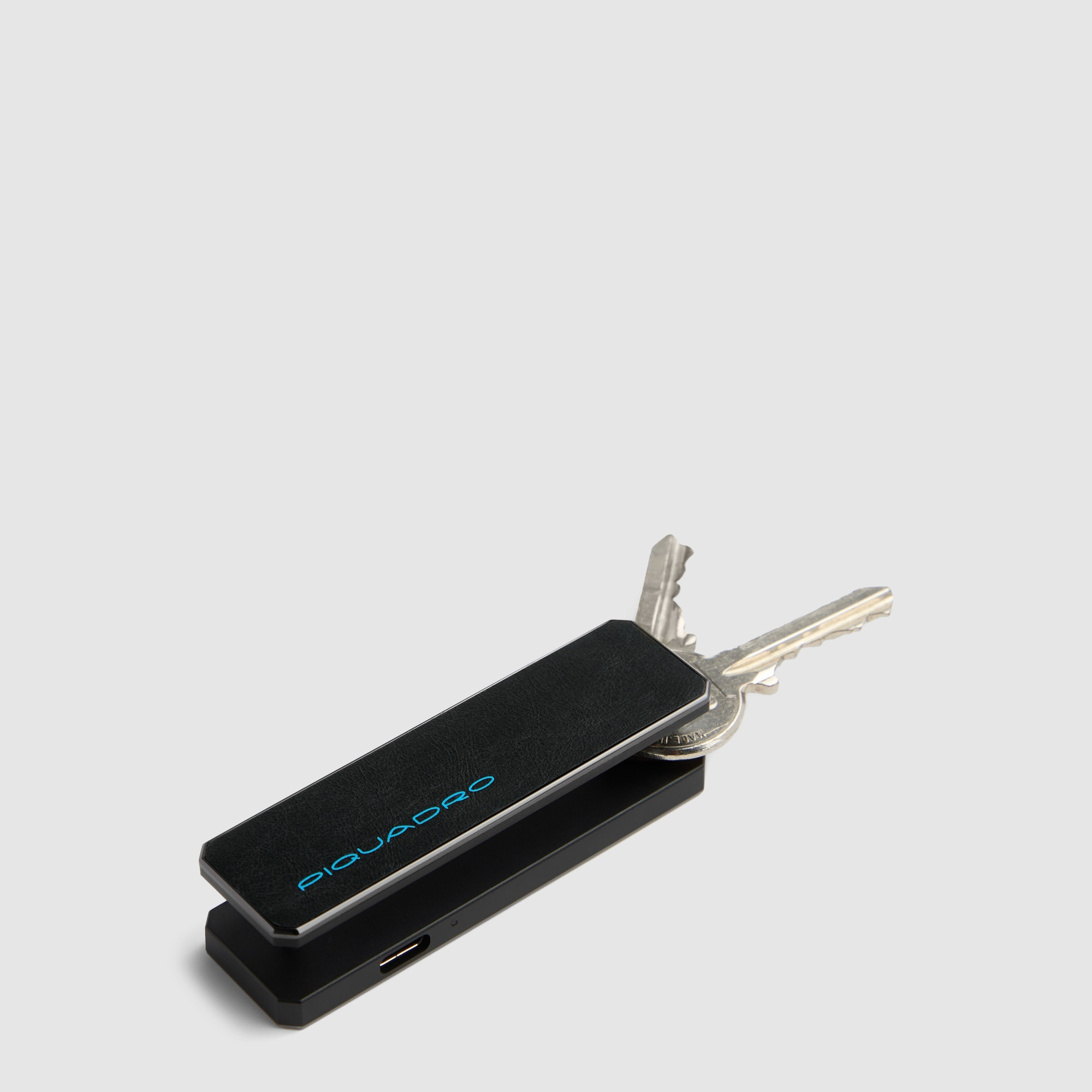 Piquadro Portachiavi personalizzabile in pelle con tracker