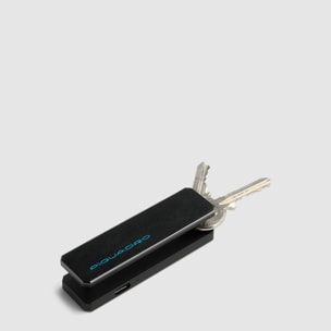 Piquadro Portachiavi personalizzabile in pelle con tracker