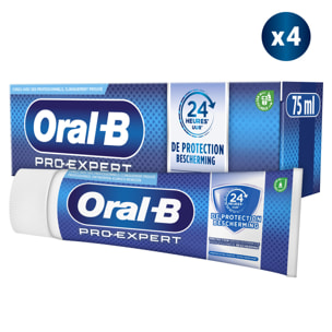 4 Dentifrices Protection Menthe Extra Fraiche 75ml, Oral B Pro Expert