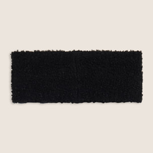 Fascia per capelli bouclé con logo dorato FY