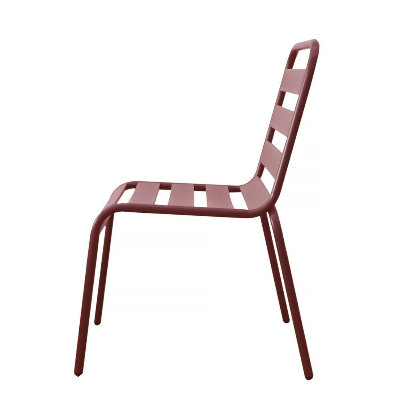 Lot de 4 chaises de jardin en métal empilables "Bilbao" - Terracotta