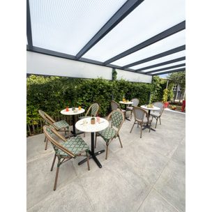 BISTRO - Table ronde de jardin en acier et plateau terrazzo