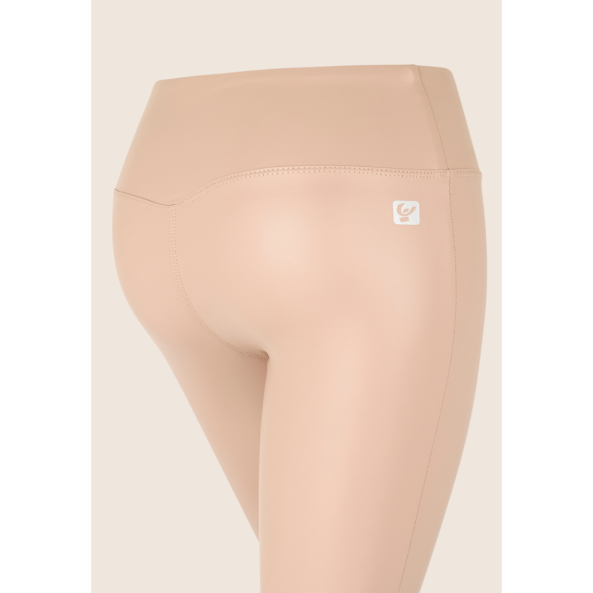 Leggings 7/8 vita regular effetto lucido con incrocio