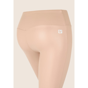 Leggings 7/8 vita regular effetto lucido con incrocio