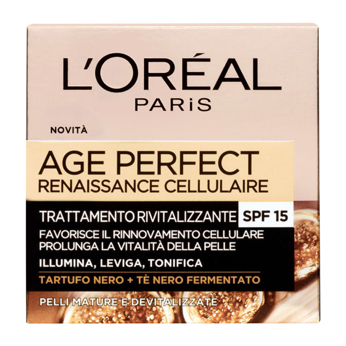 Crema Viso Rivitalizzante Age Perfect Renaissance Cellulaire SPF15 con Tartufo Nero e Tè Fermentato - Barattolo da 50ml