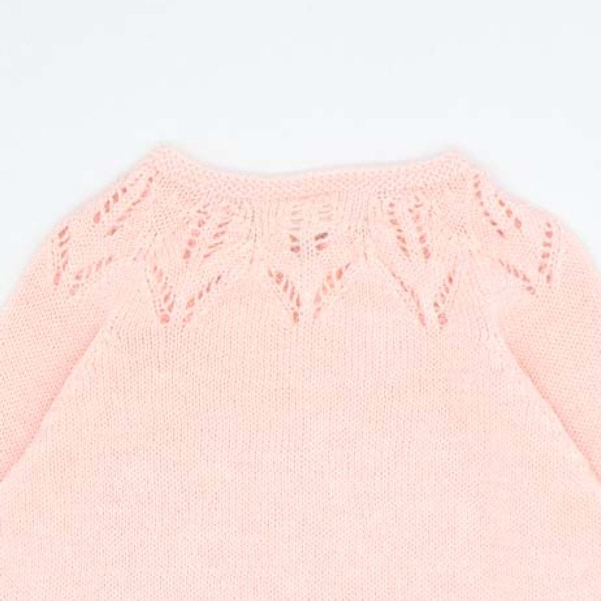 CHAQUETA PUNTO ALGODÓN ORGÁNICO BEBÉ ROSA