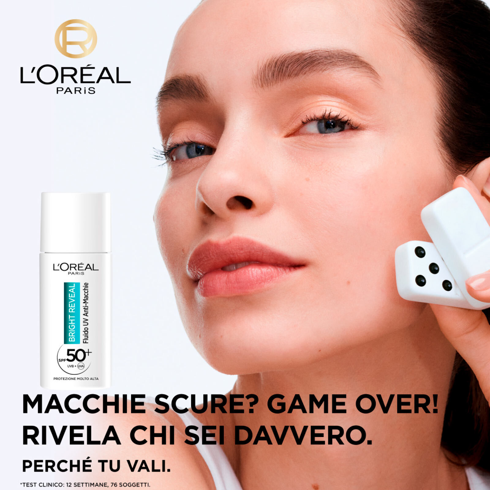 Fluido UV Anti-Macchie Protezione SPF 50+ Bright Reveal con Niacinamide e Vitamina E - Flacone da 50ml