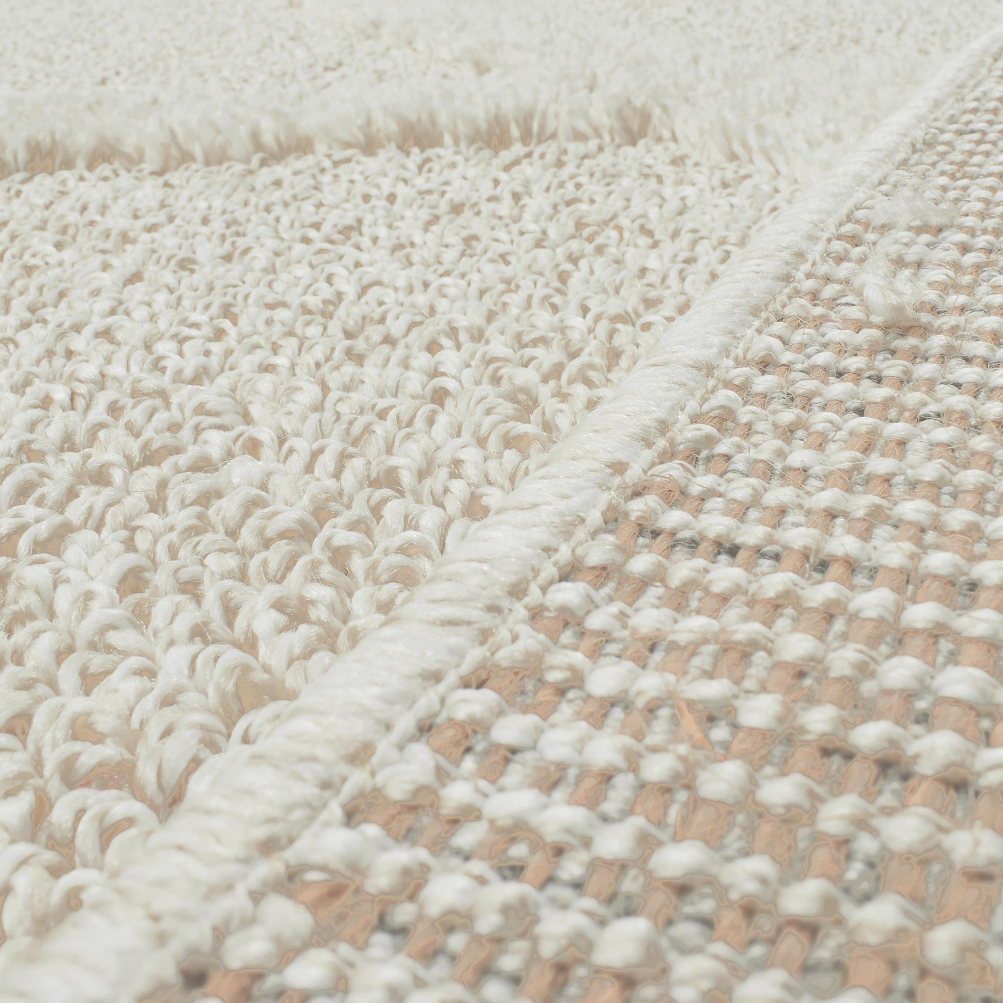 HARMONIE - Tapis motif losange crème