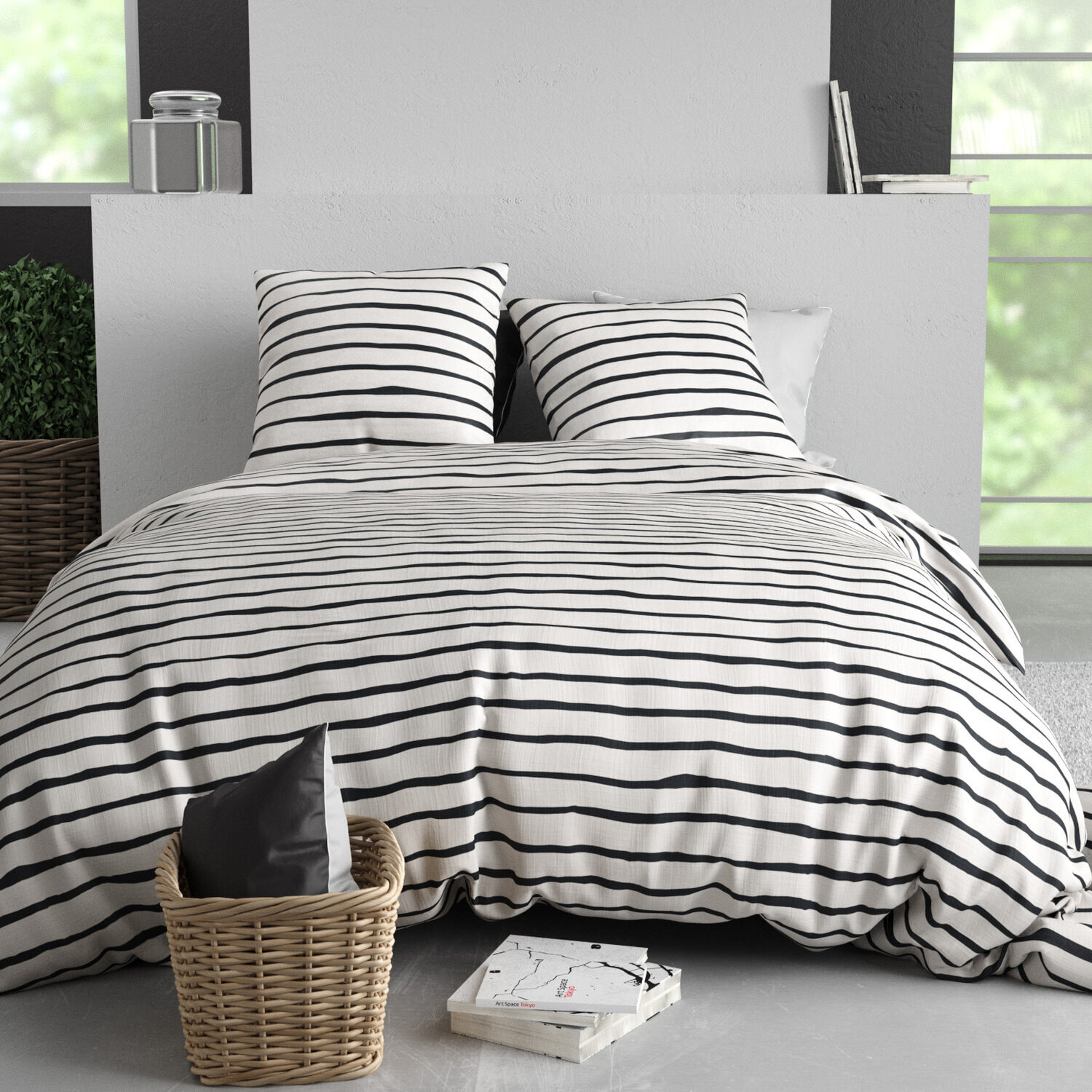 Parure housse de couette 3pcs polycoton roxanne