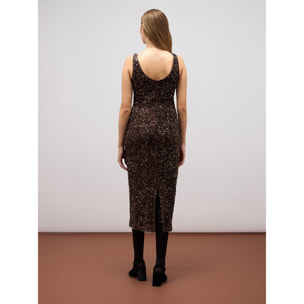 Oltre - Velvet and sequin dress - Marrón