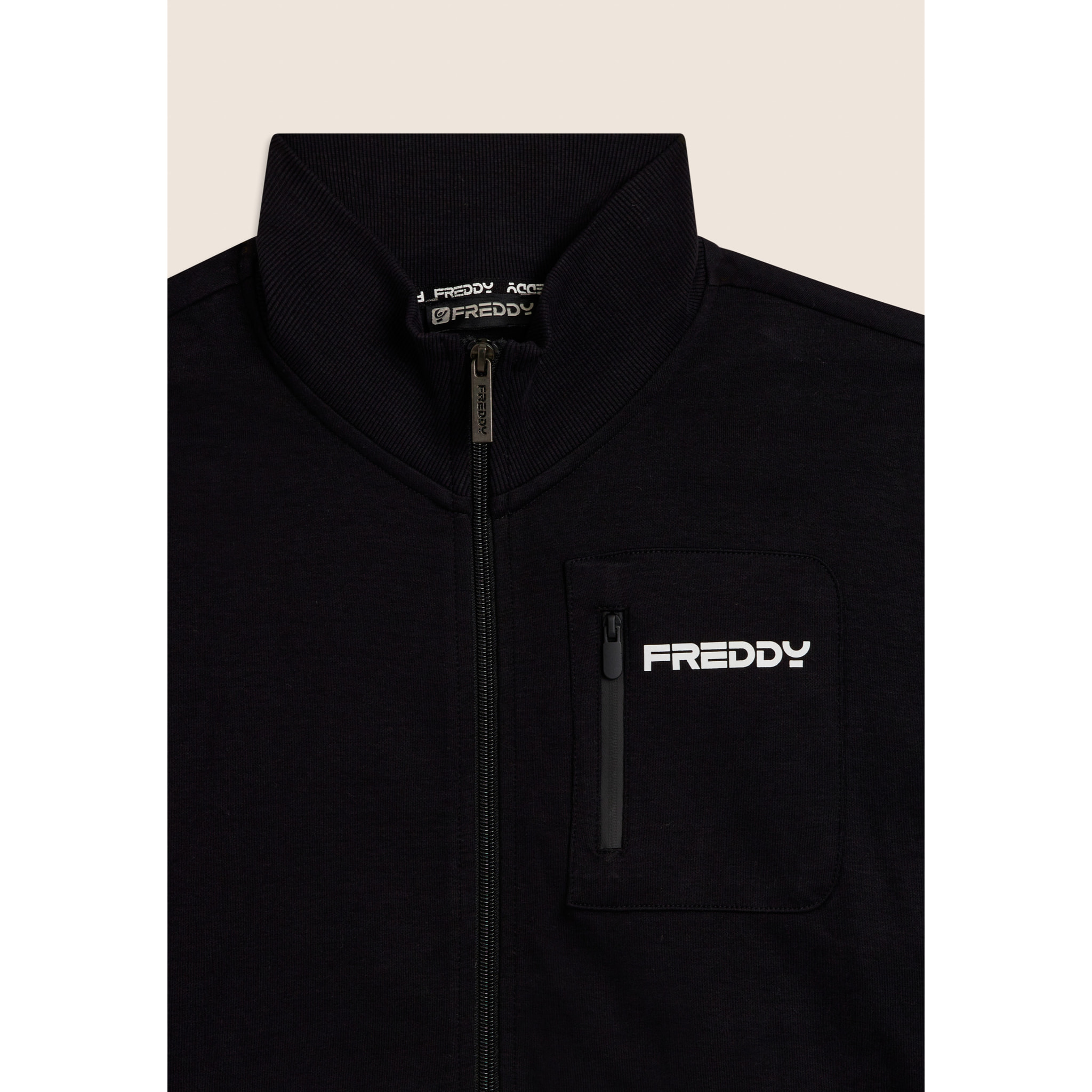 Tuta uomo zip e collo alto in cotone Interlock