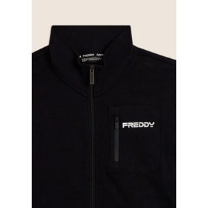 Tuta uomo zip e collo alto in cotone Interlock