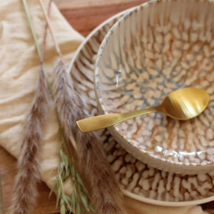 Lot de 6 coupelles 600ml en grès marron et beige AMBRE