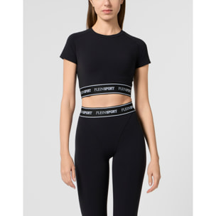 PLEIN SPORT Fleece Cropped T-Shirt